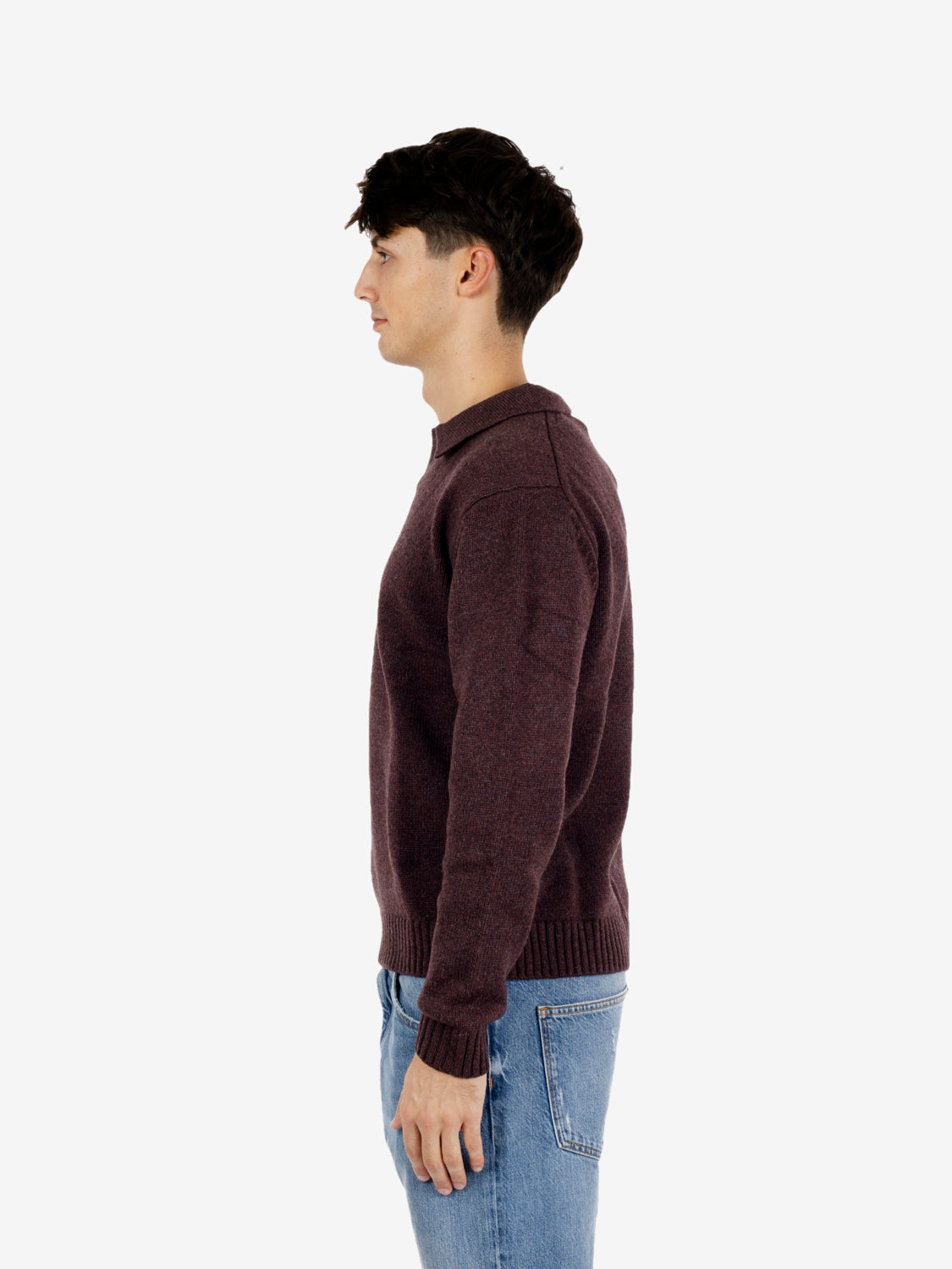 Polo in maglia barbera