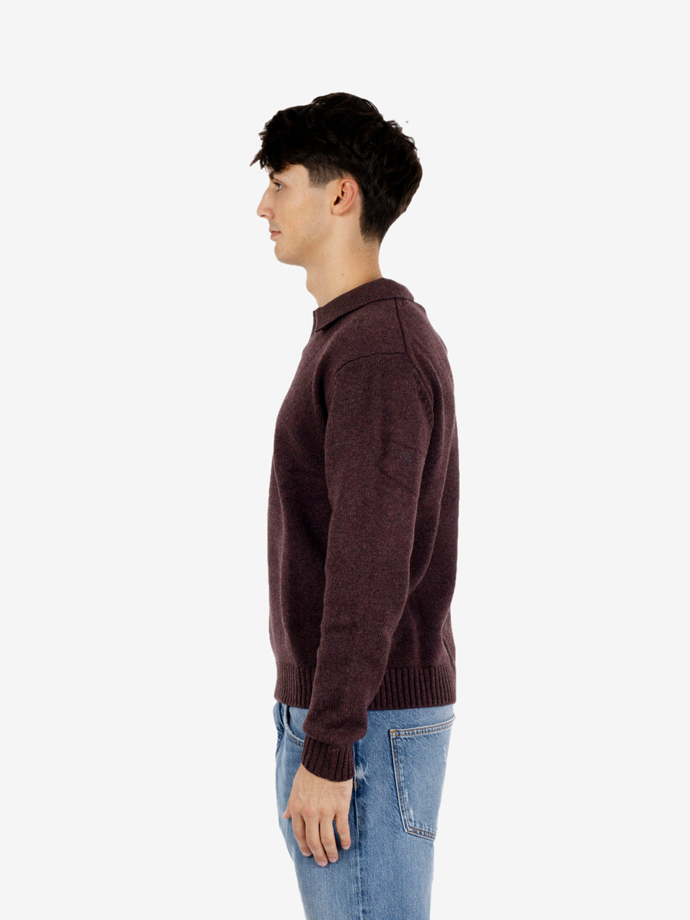 Polo in maglia barbera