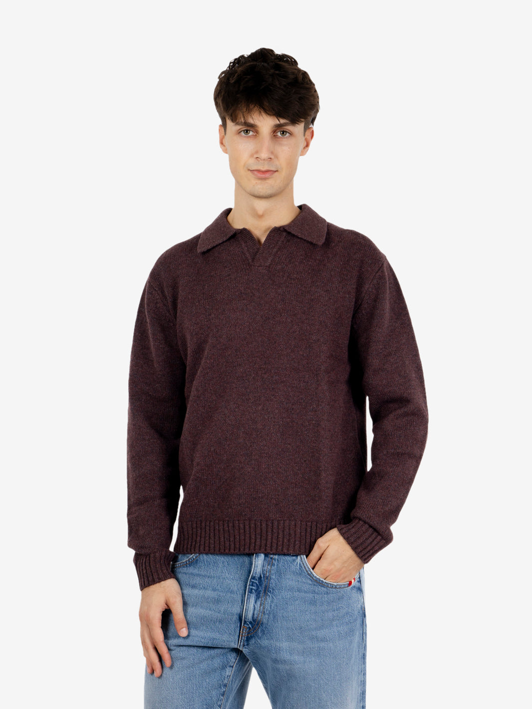 Polo in maglia barbera