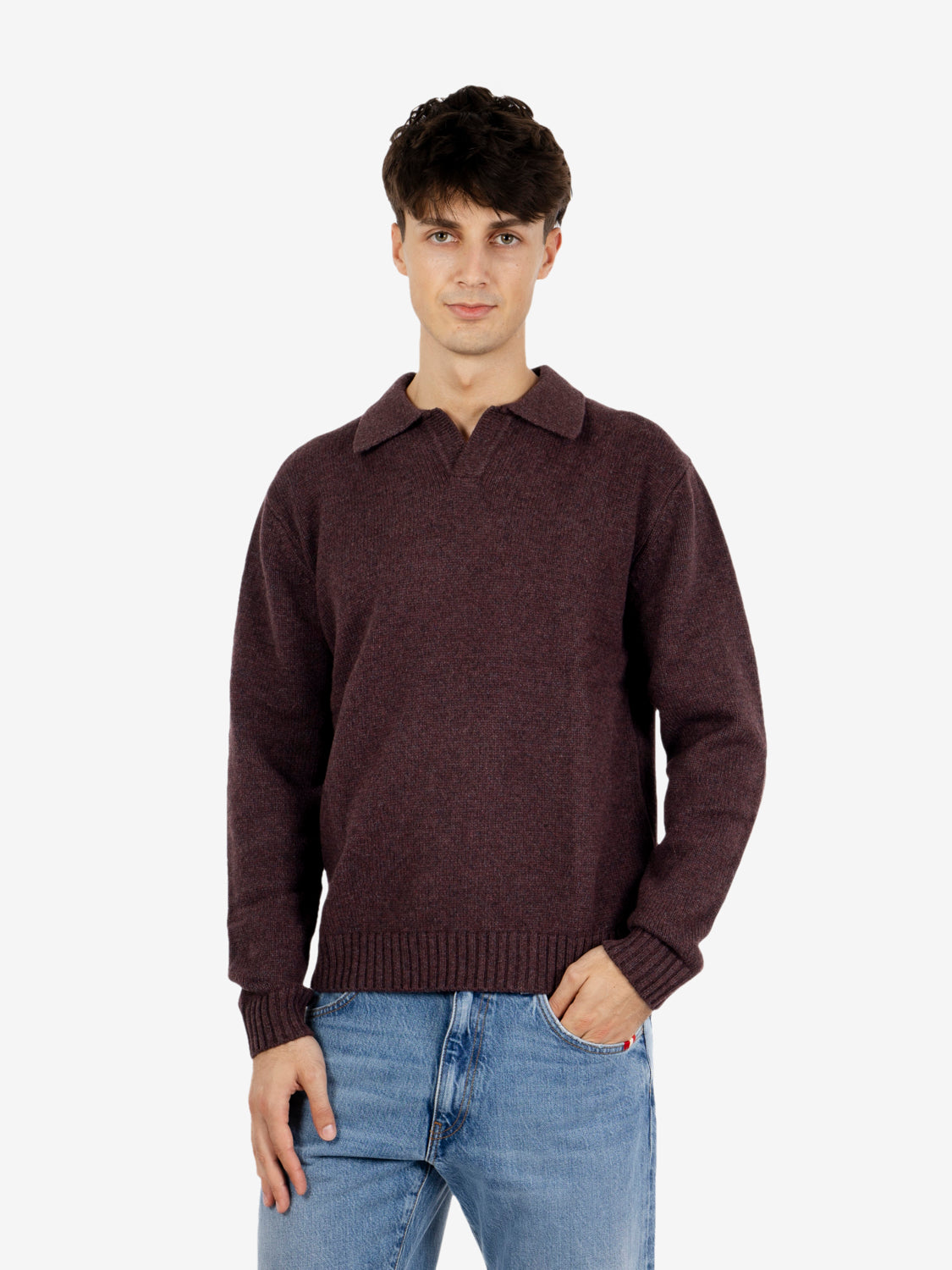 Polo in maglia barbera
