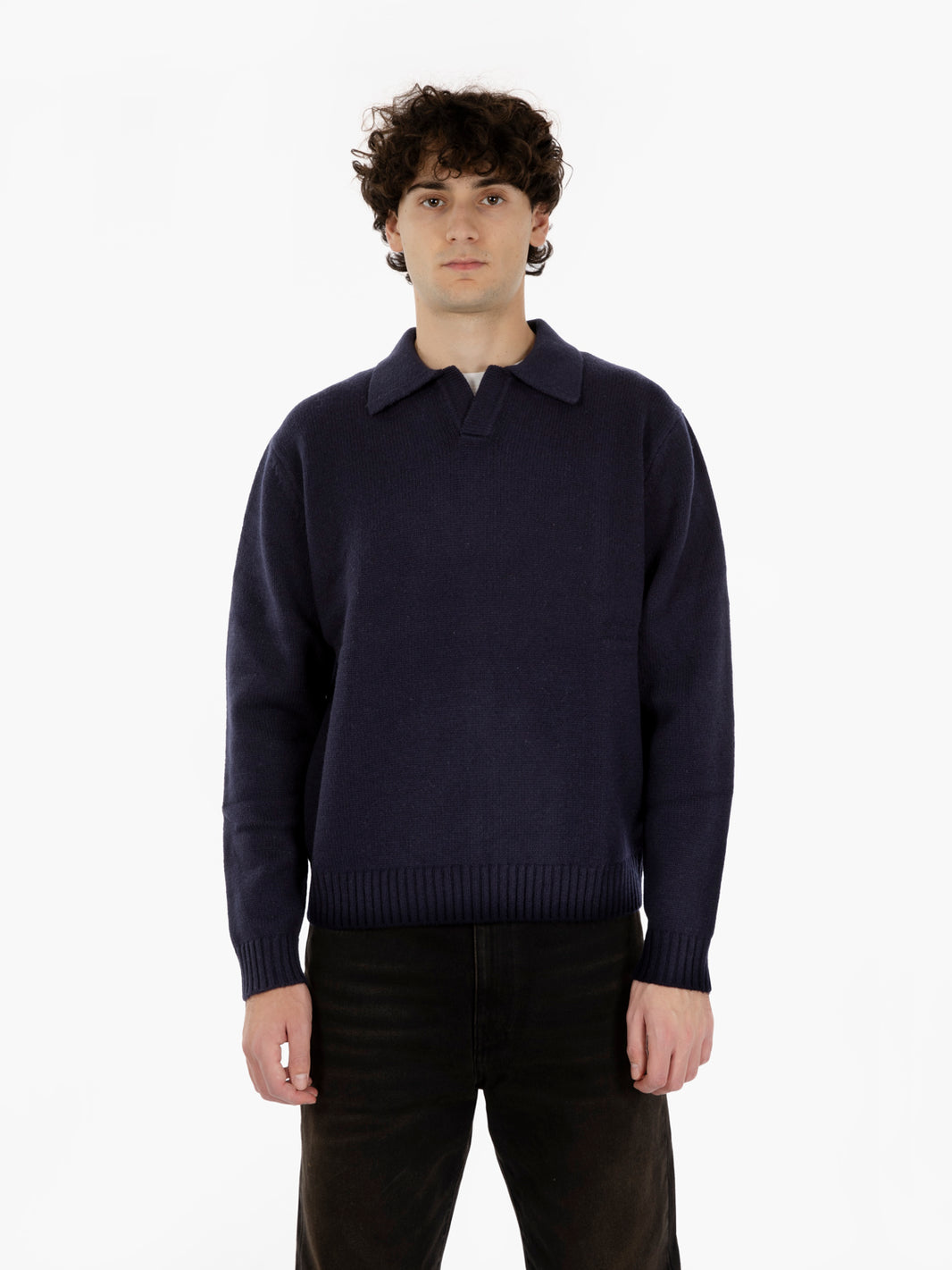 Navy Knit Polo