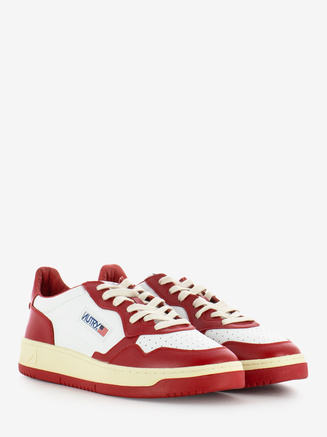 Medalist Low M in pelle bicolor bianco / rosso