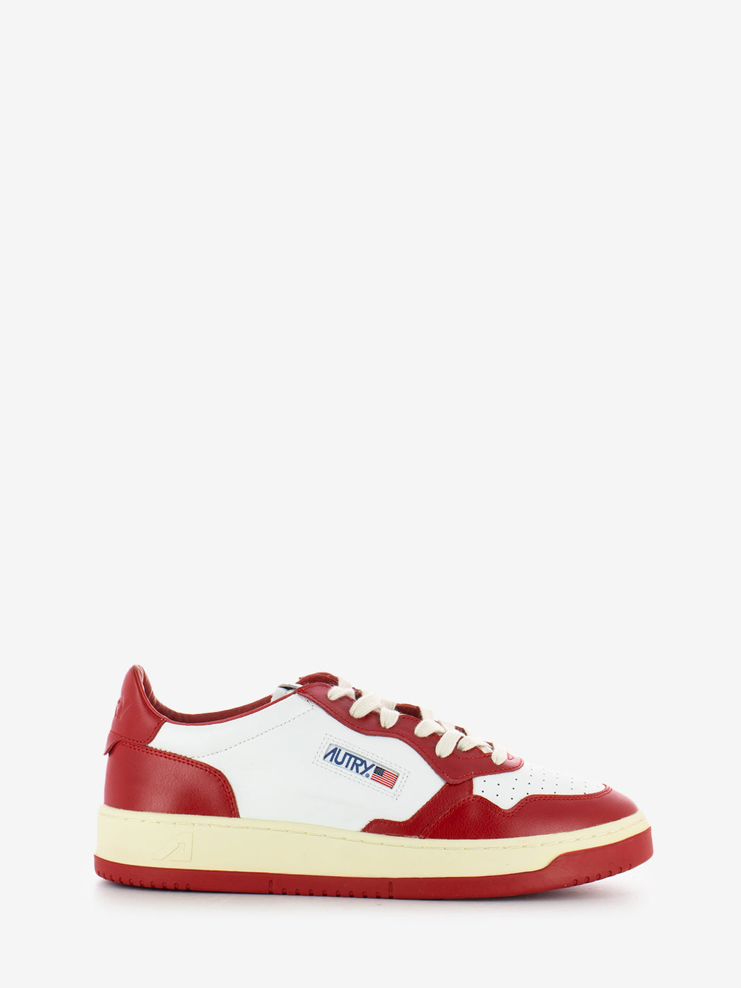 Medalist Low M in pelle bicolor bianco / rosso