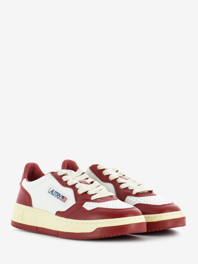 AUTRY - Medalist low W leather / leather white / red