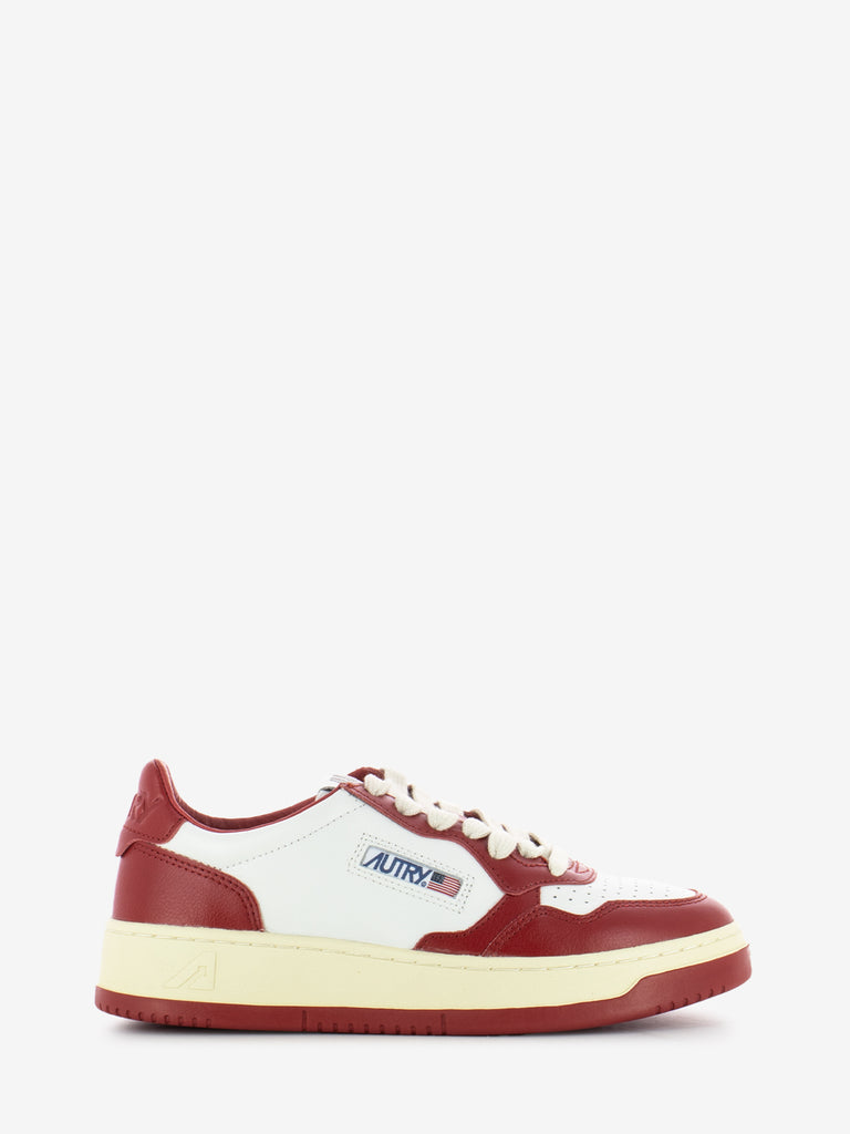 AUTRY - Medalist low W leather / leather white / red