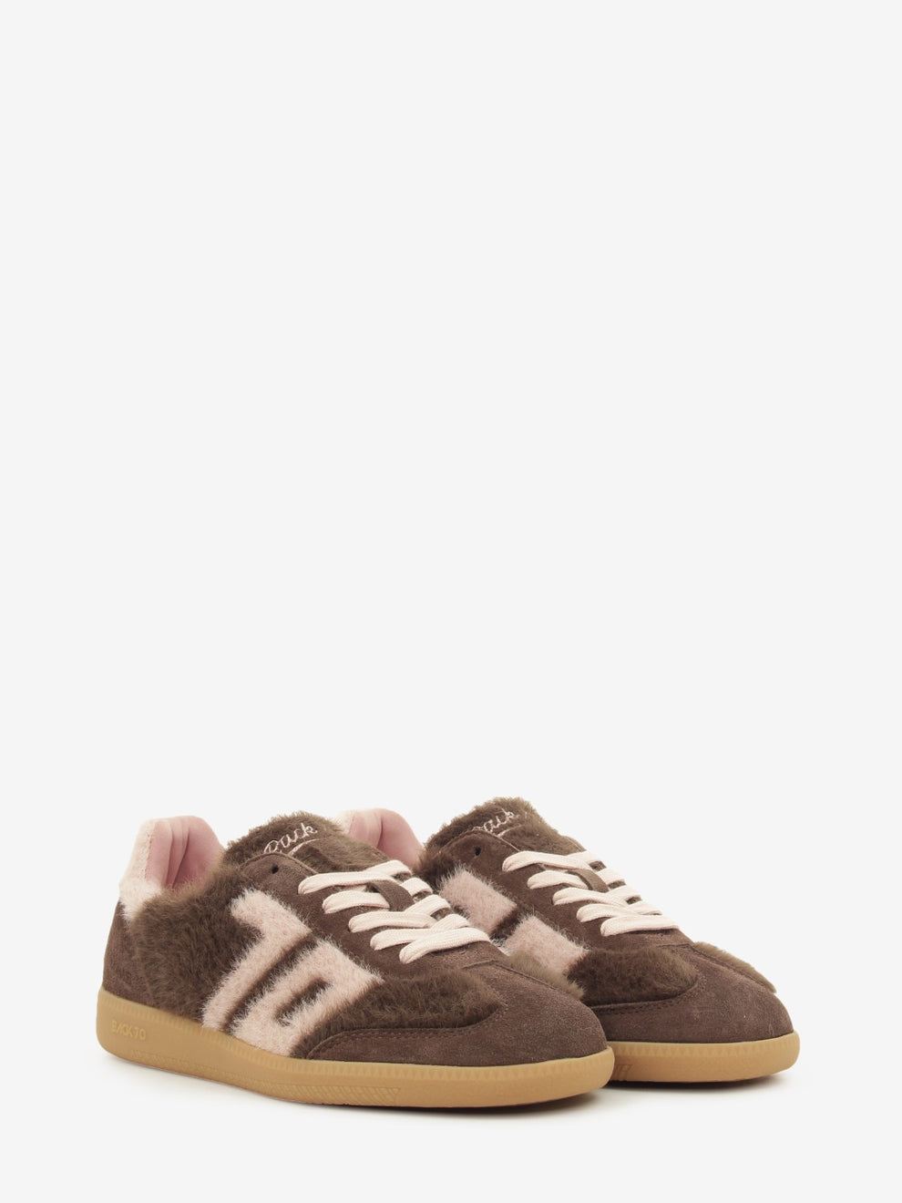 Sneakers mohair coffee / pink