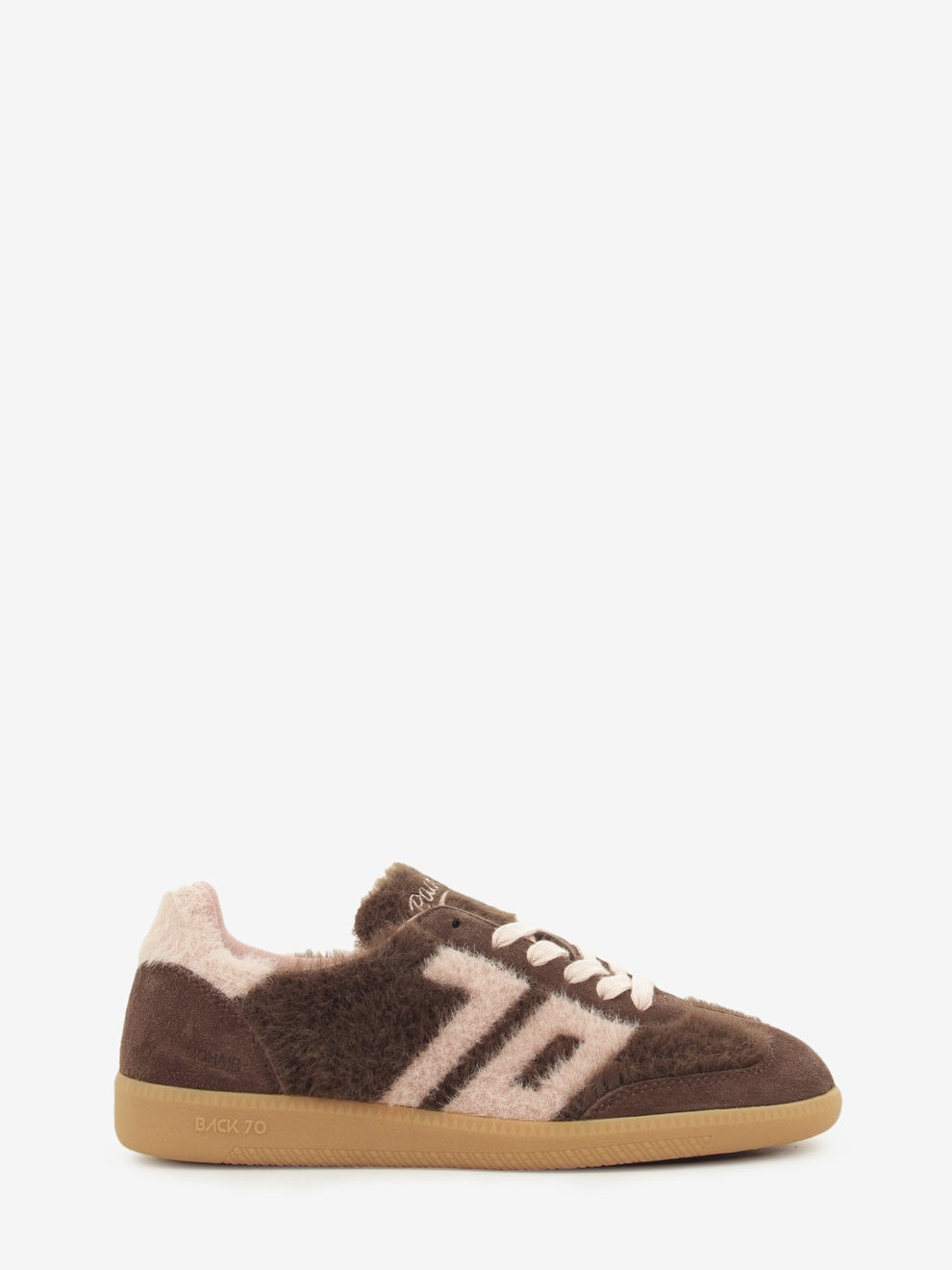 Sneakers mohair coffee / pink