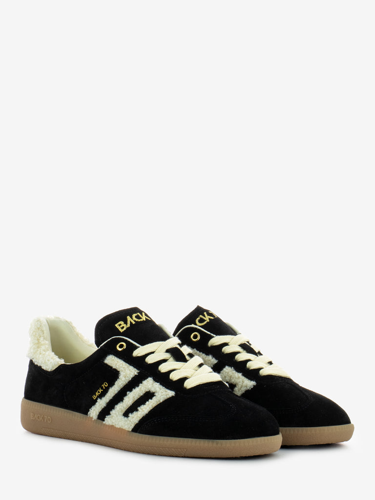 BACK 70 - Sneakers teddy e suede off white / black