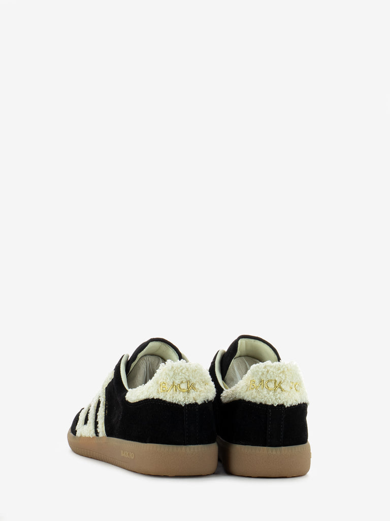 BACK 70 - Sneakers teddy e suede off white / black