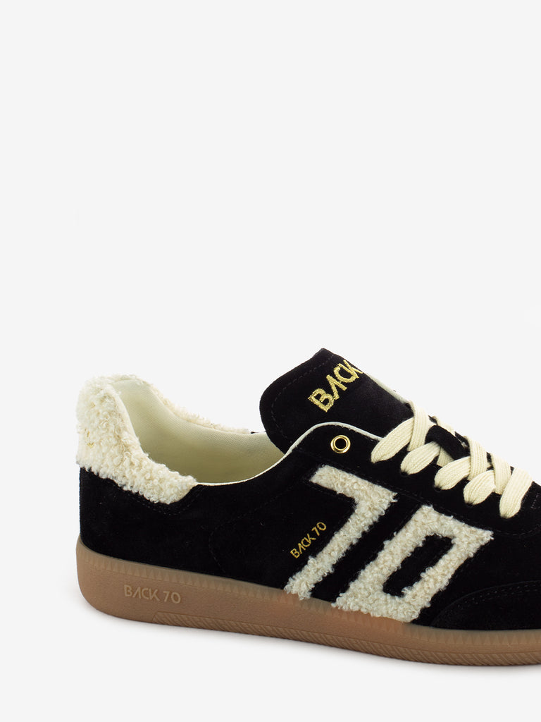 BACK 70 - Sneakers teddy e suede off white / black