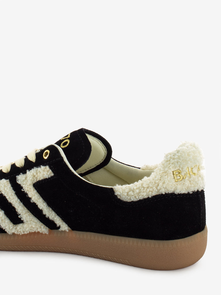 BACK 70 - Sneakers teddy e suede off white / black