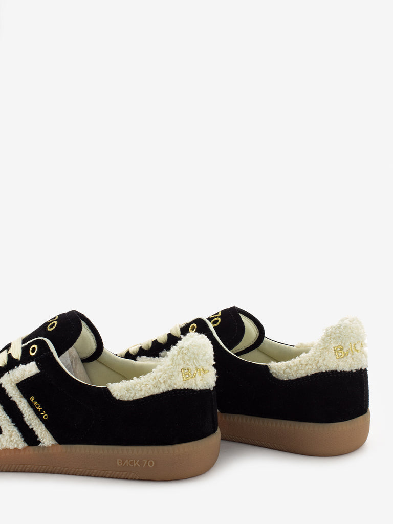 BACK 70 - Sneakers teddy e suede off white / black