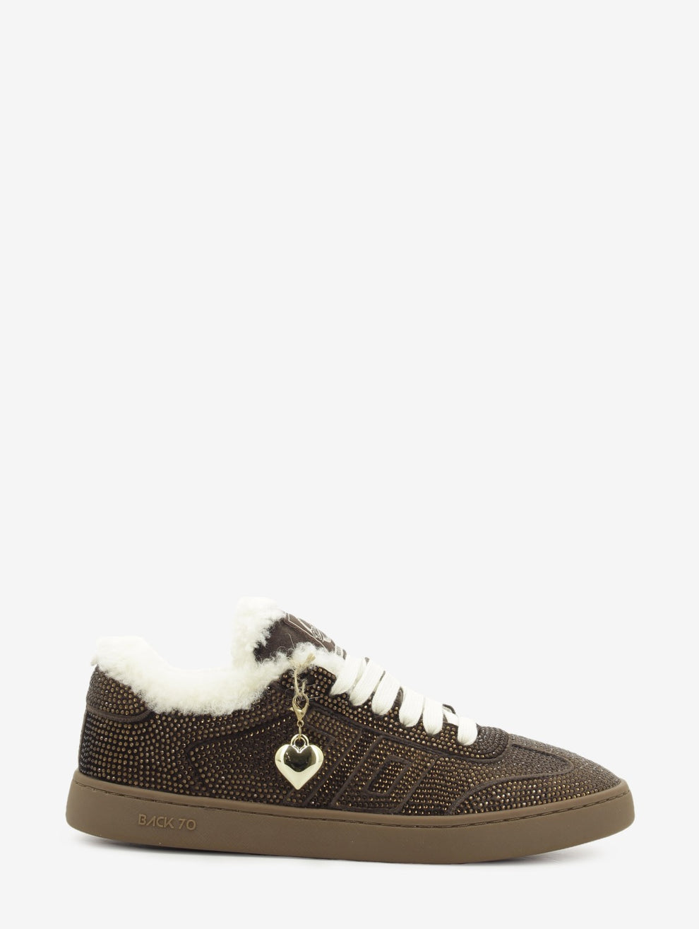 Sneakers Smart velvet brown strass