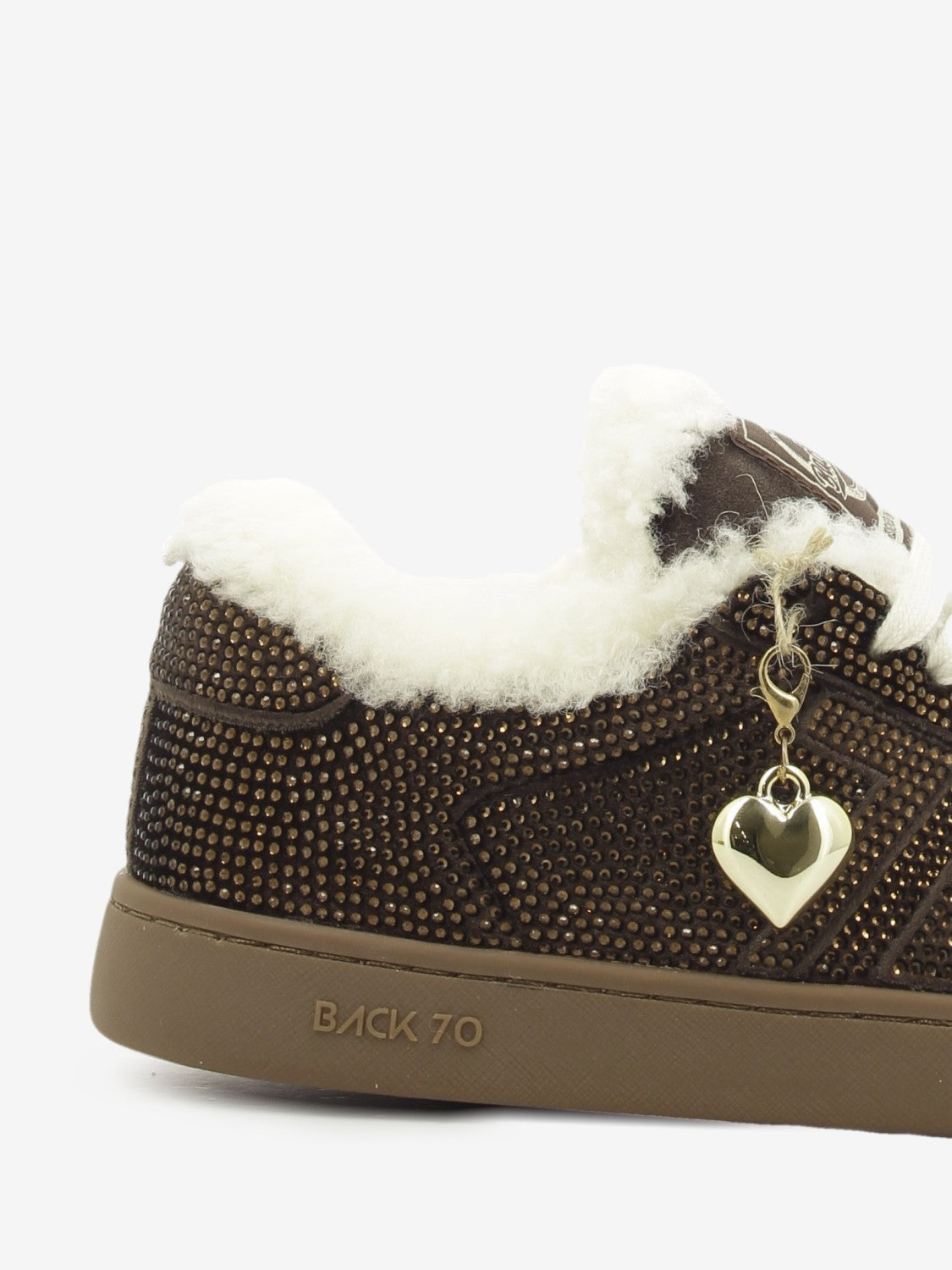 Sneakers Smart velvet brown strass
