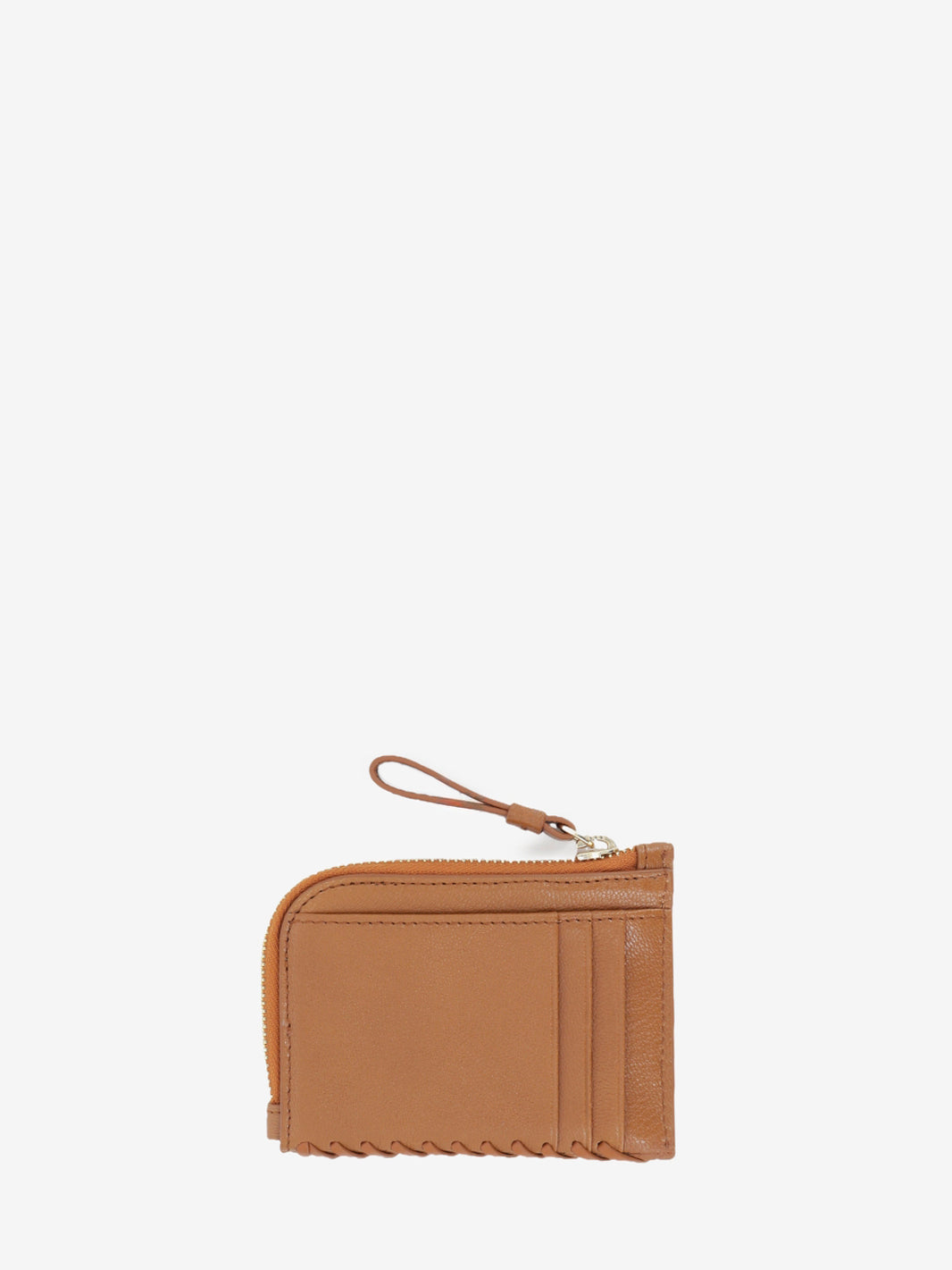Card holder con zip caramello