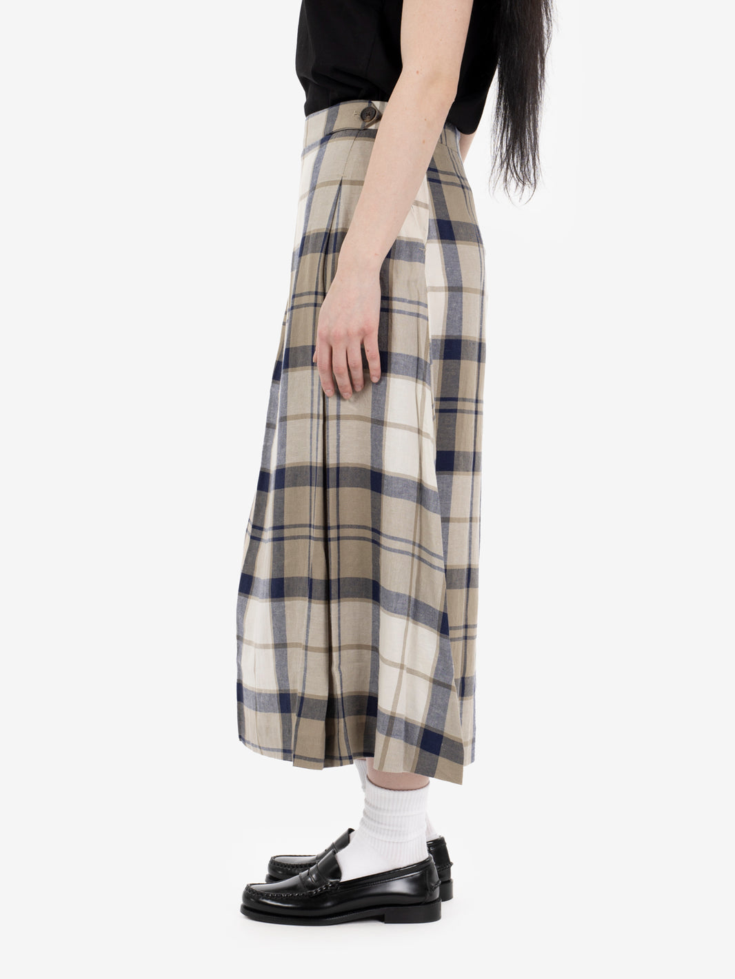 Ballina midi skirt dress navy / tartan