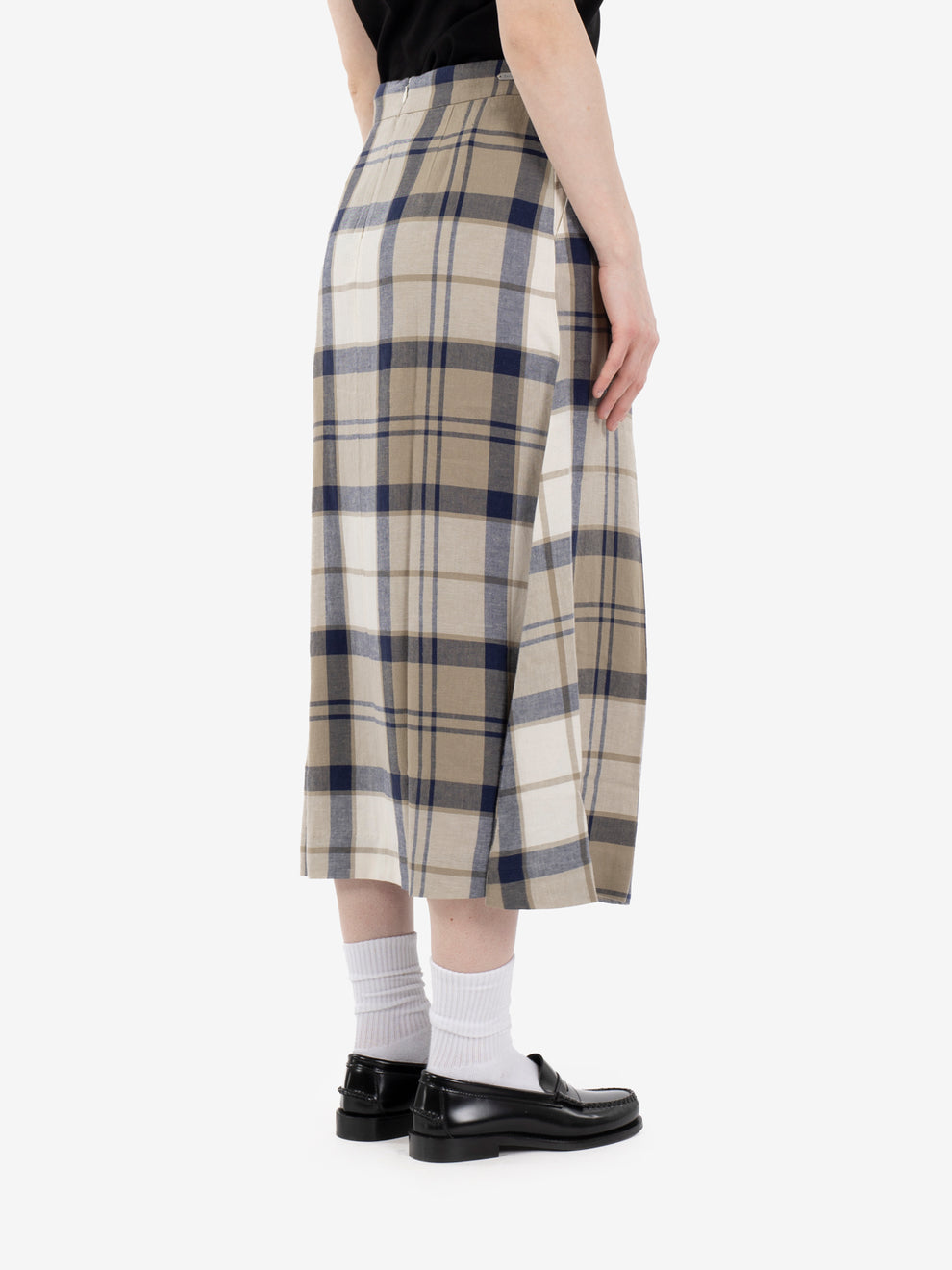 Ballina midi skirt dress navy / tartan