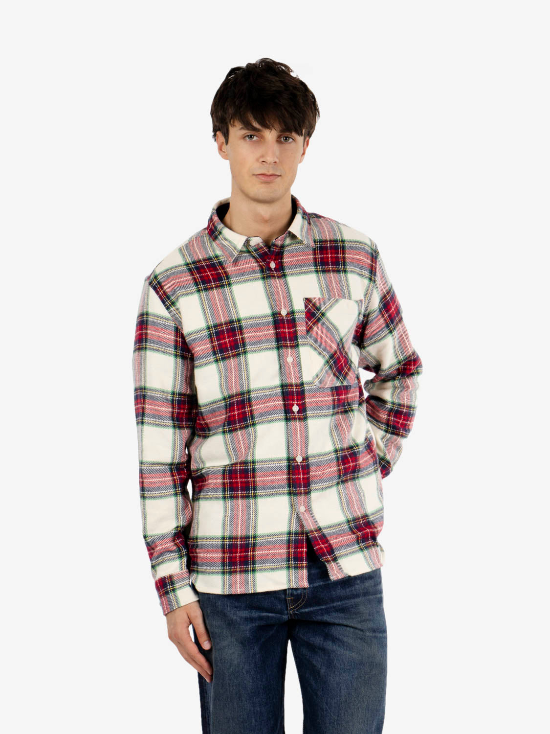 Bowmont authentic check shirt ecru