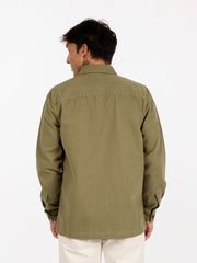 BARBOUR - Camicia Overshirt Washed Cotton bleached olive