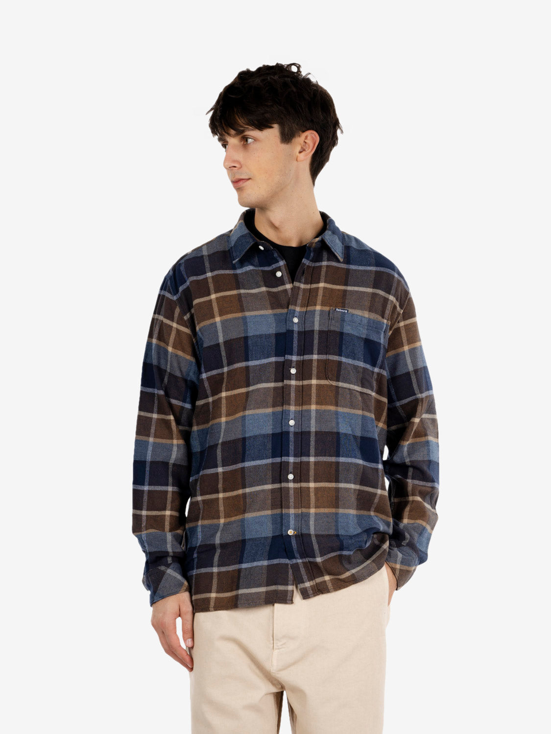 Copswell relaxed checkered shirt dark sand