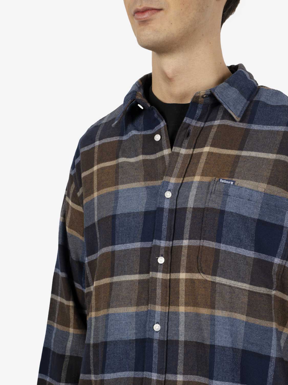 Copswell relaxed checkered shirt dark sand