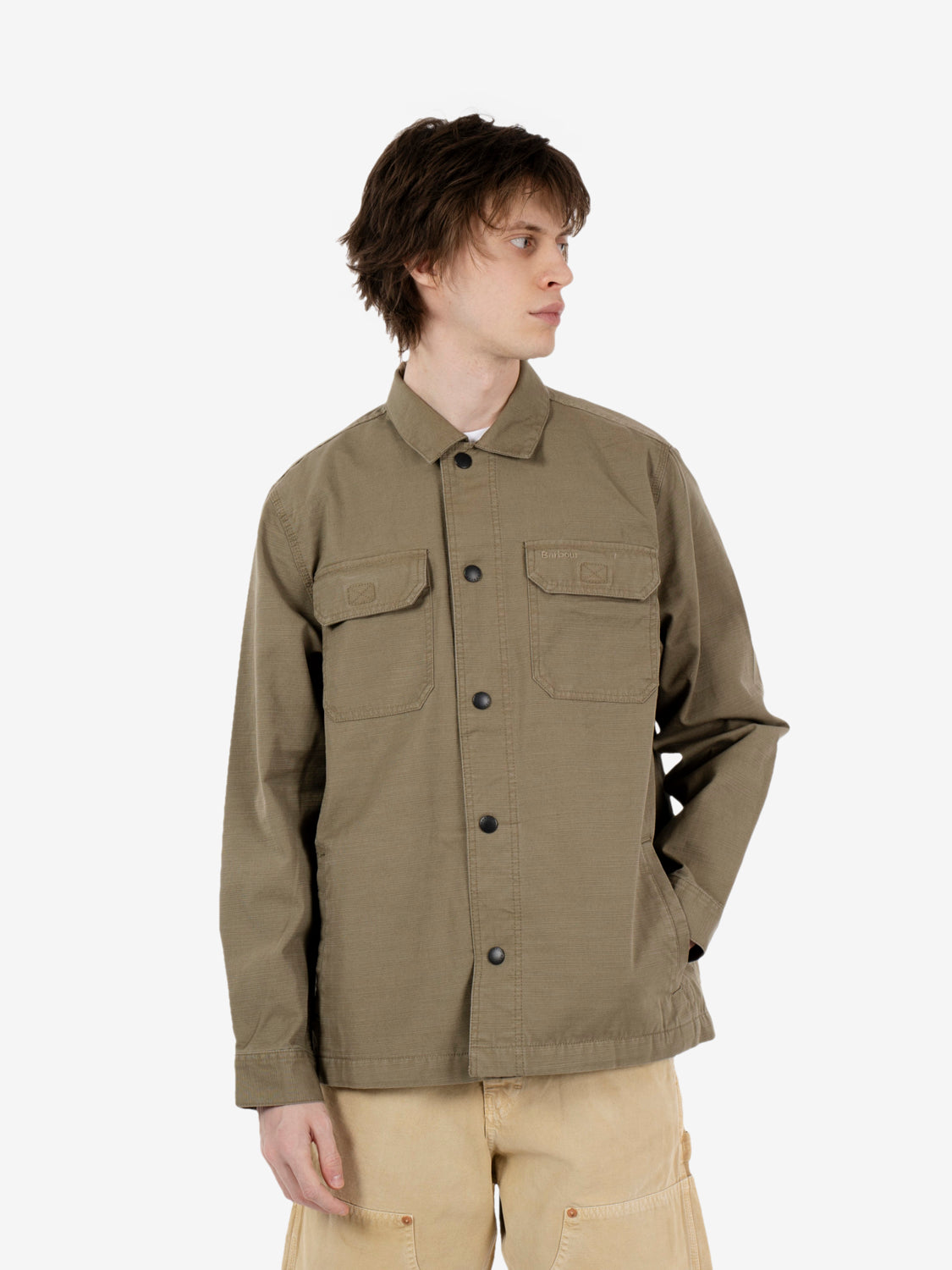 Draftmen overshirt grey olive