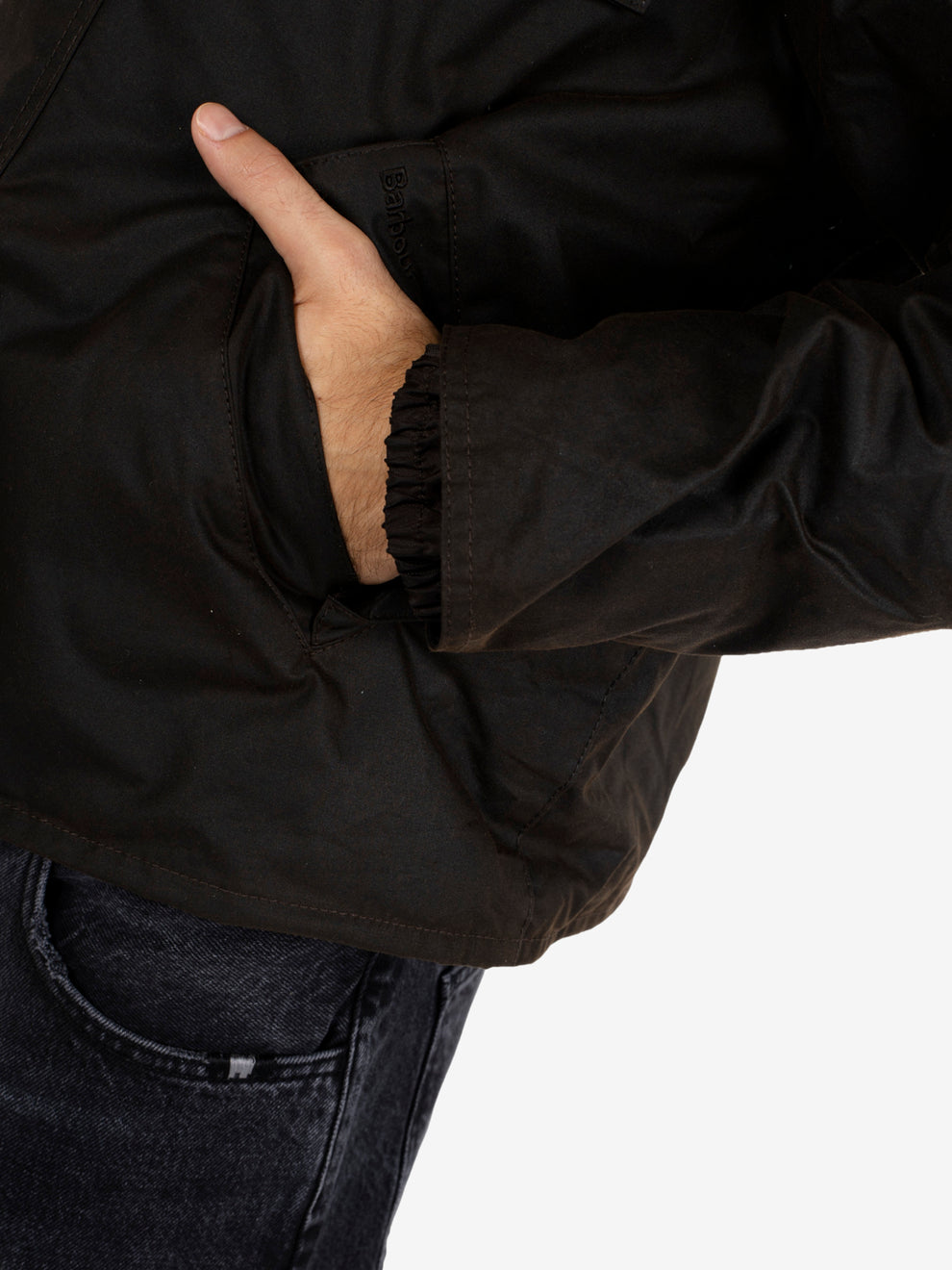 Four pocket Transort Wax jacket dark brown