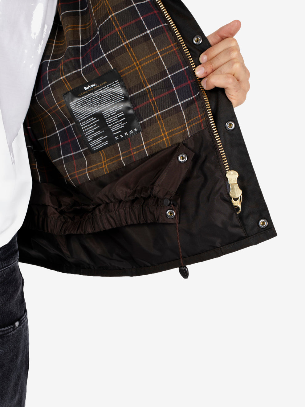 Four pocket Transort Wax jacket dark brown