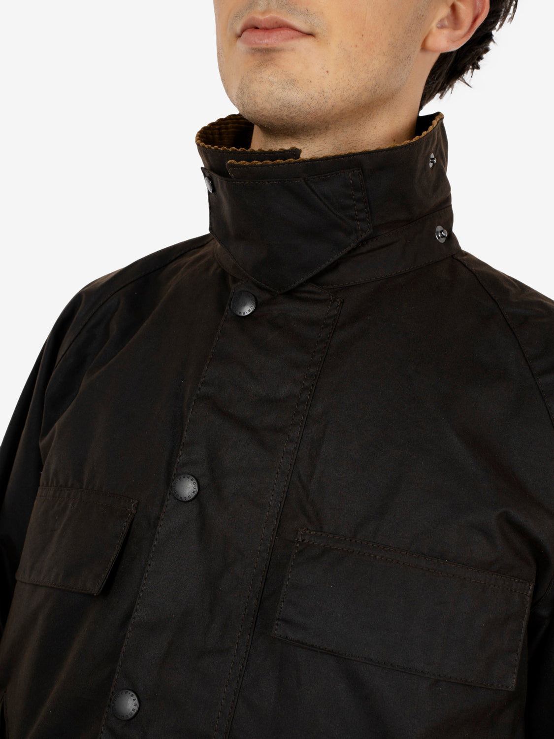 Four pocket Transort Wax jacket dark brown