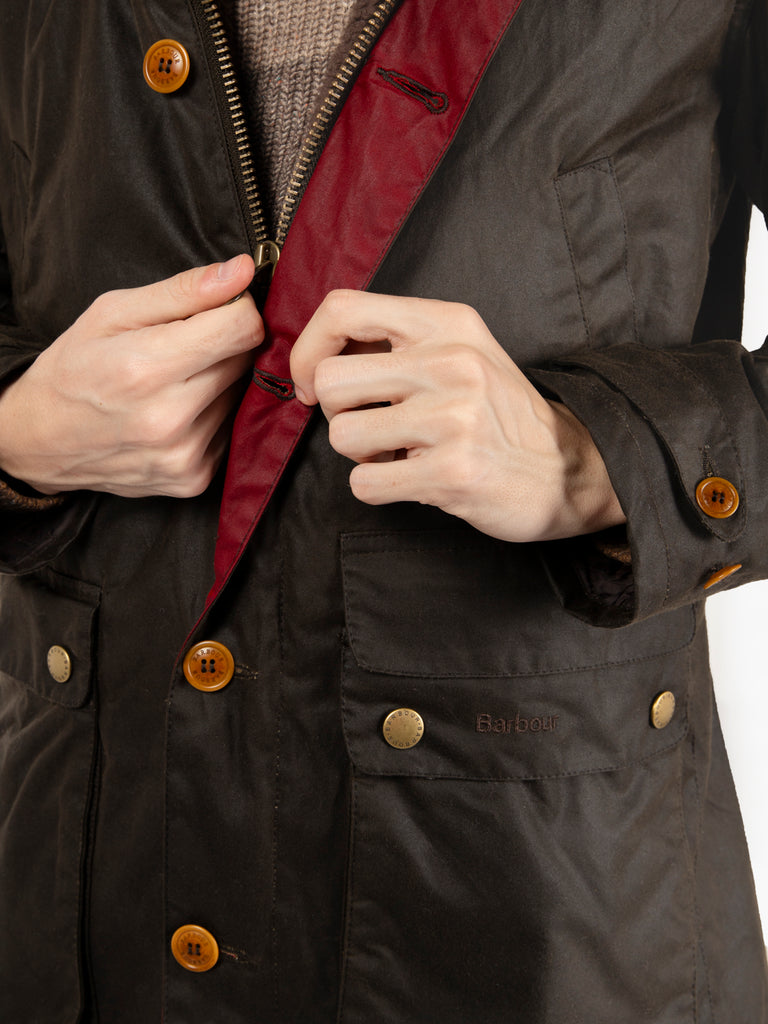 BARBOUR - Game Waxed Cotton Parka verde