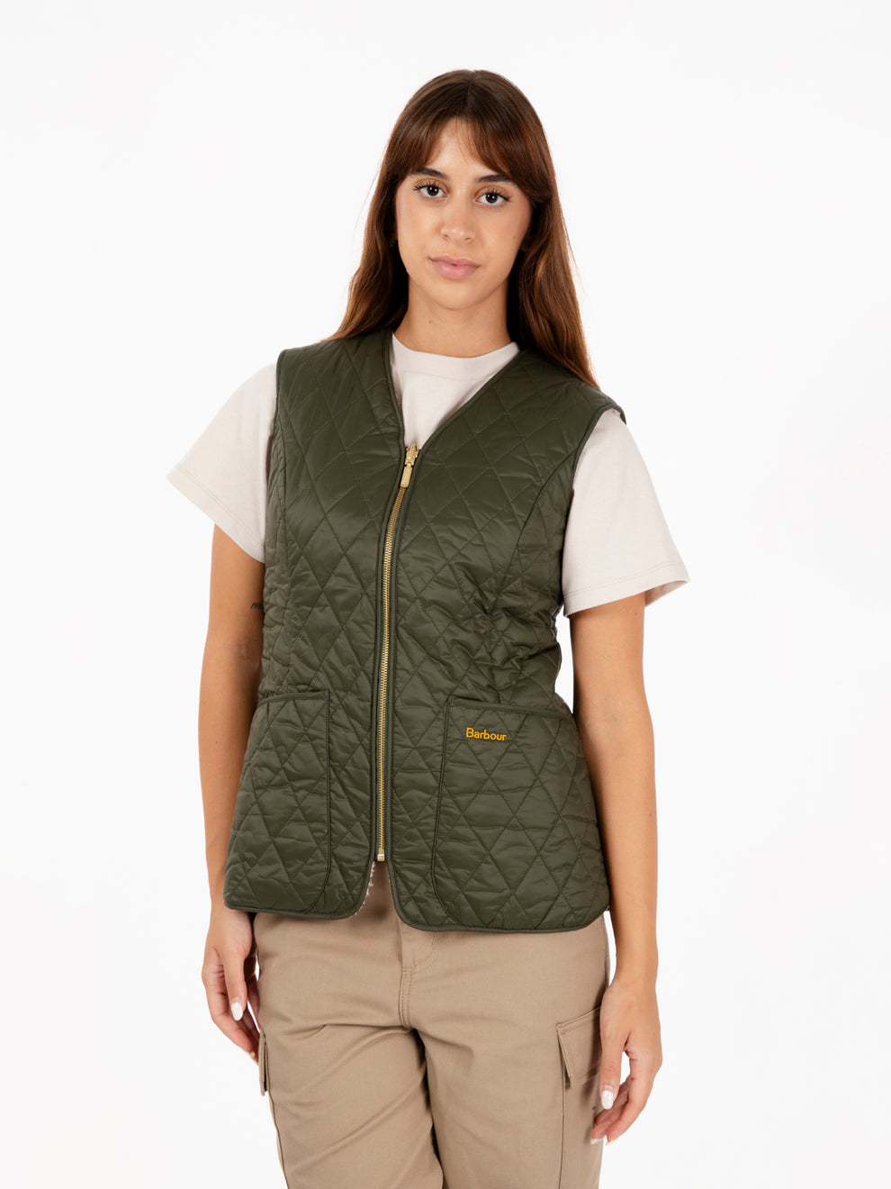 Markenfield liner vest olive / natural