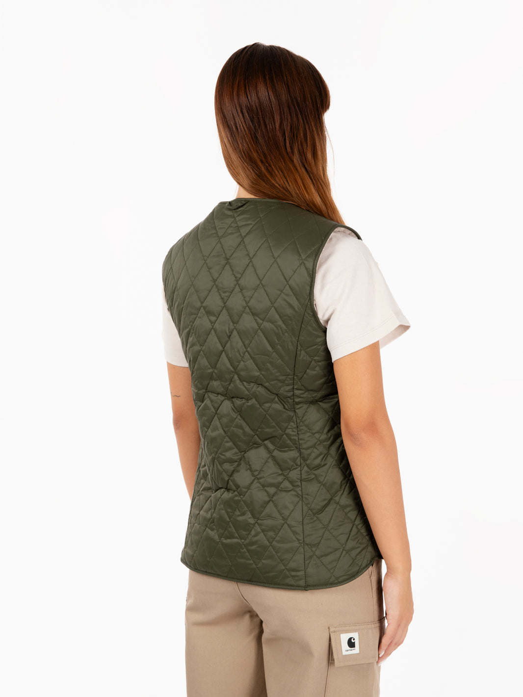 Gilet markenfield liner olive / natural