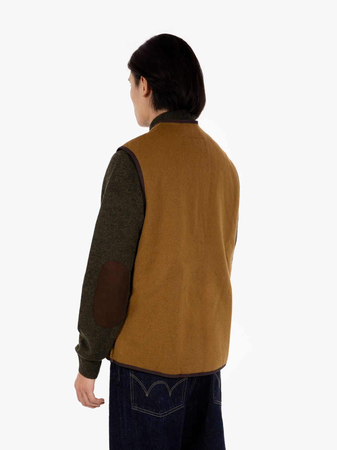 Gilet Warm Pile Waistcoat zip brown