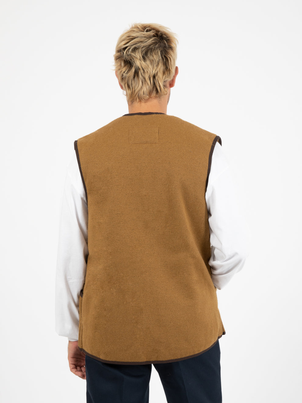 Warm Pile Waistcoat zip brown vest