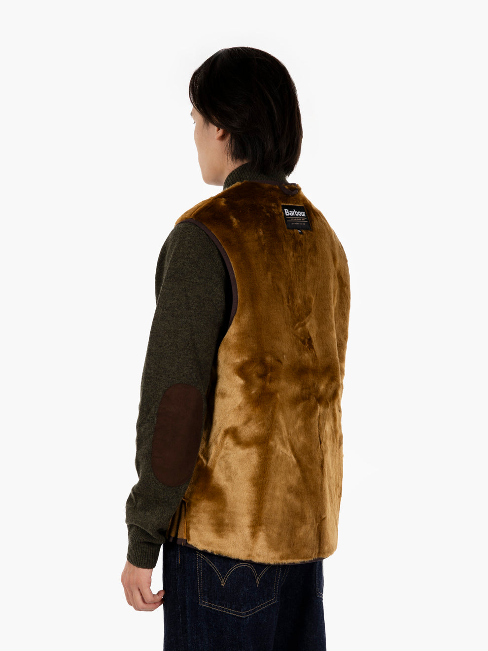 Gilet Warm Pile Waistcoat zip brown