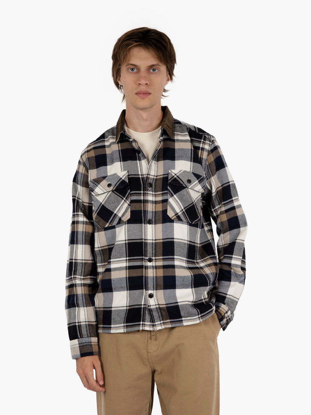 Grasmoor relaxed checked shirt navy