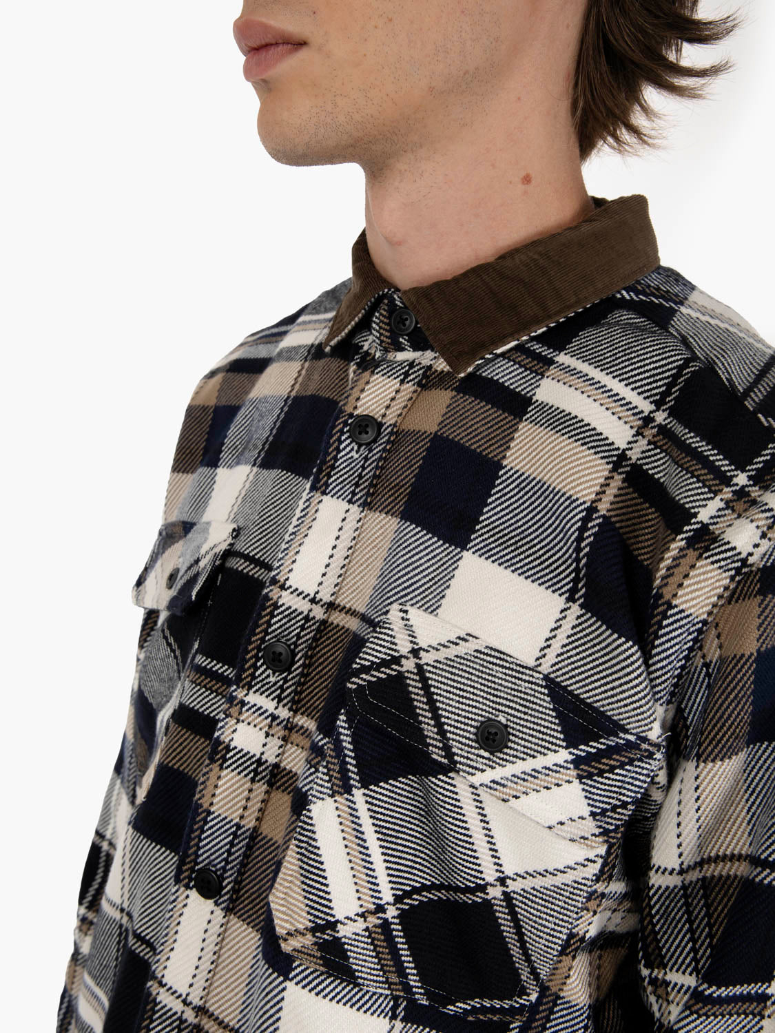 Grasmoor relaxed checked shirt navy
