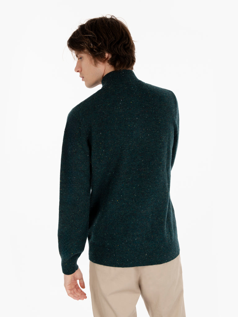 BARBOUR - Knitted jumper half zip verde