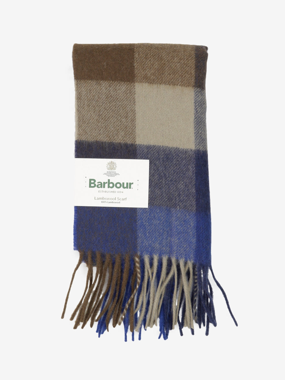 Large tattersall scarf navy mix