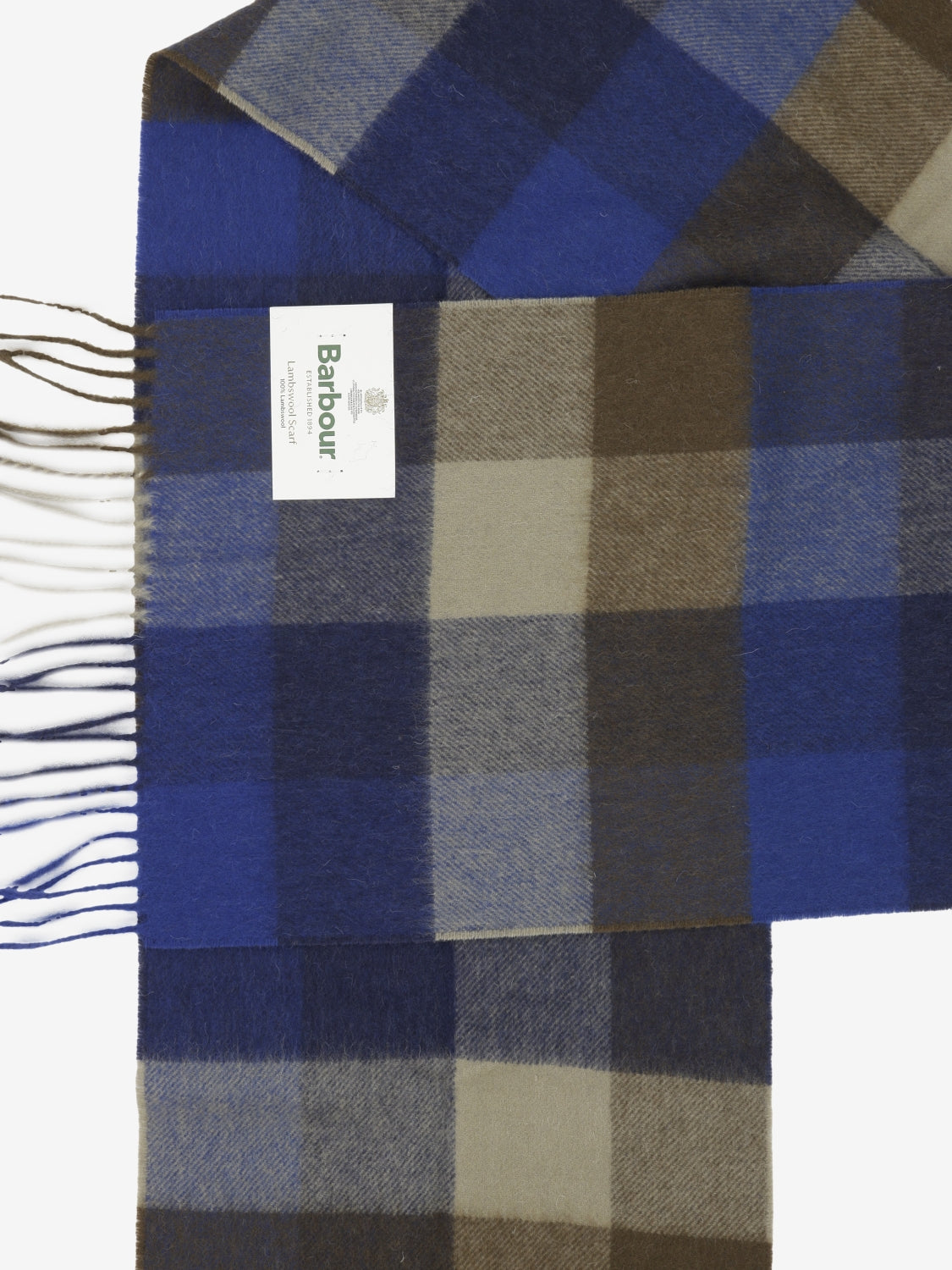 Large tattersall scarf navy mix