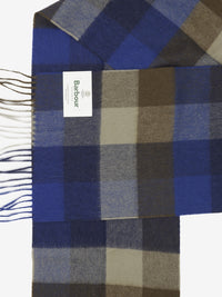 Large tattersall scarf navy mix