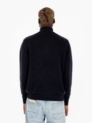 BARBOUR - Maglione Tainsbury half zip knitted navy