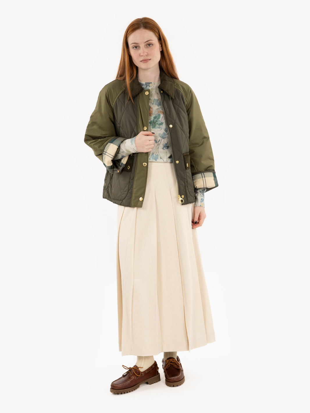Martha Quilted jacket olive / dark moss / ancien tartan