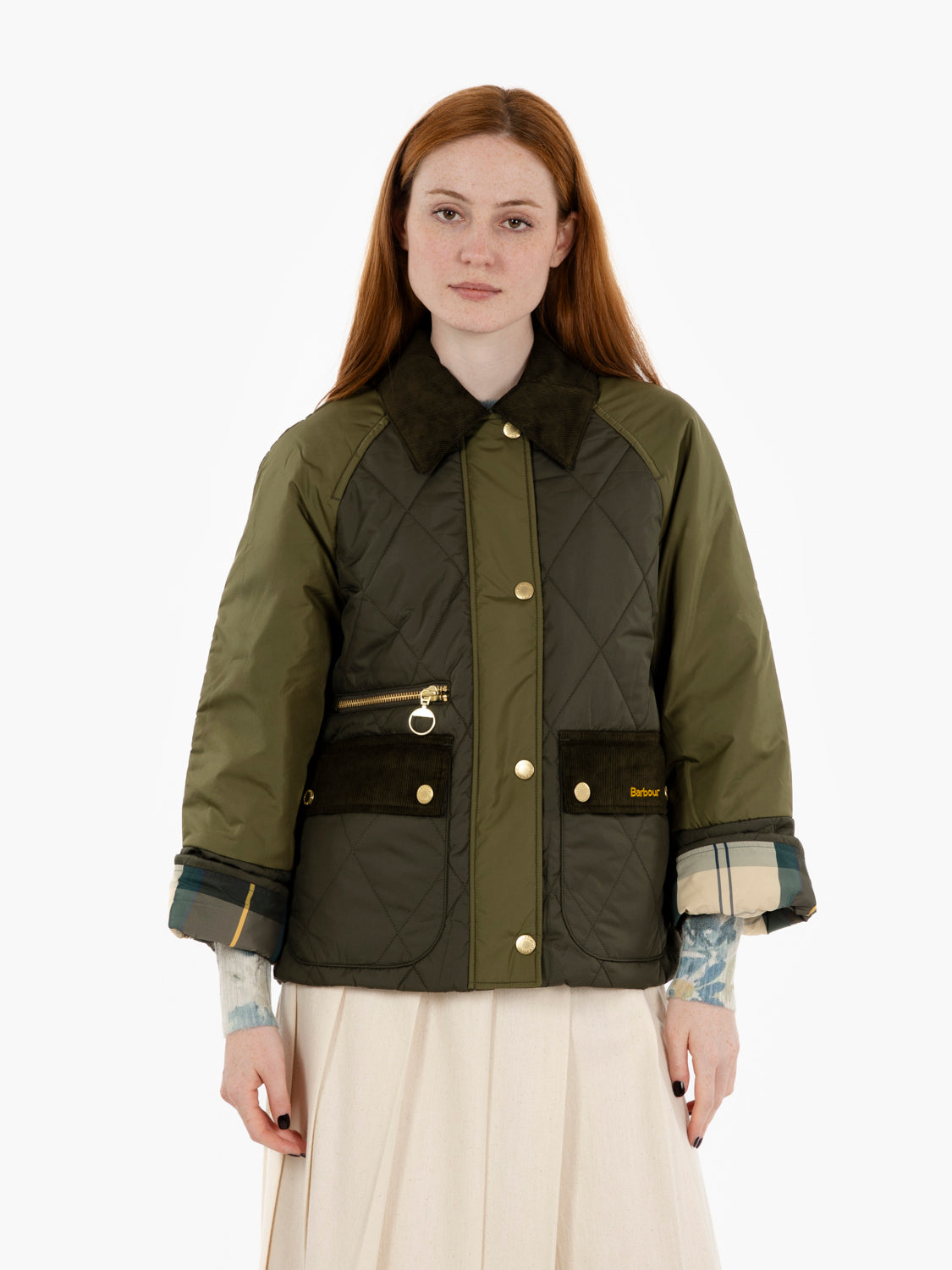 Martha Quilted jacket olive / dark moss / ancien tartan