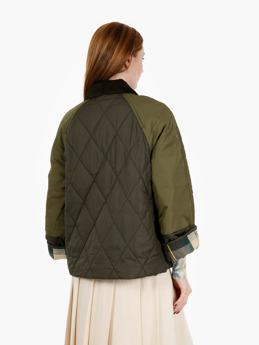 Martha Quilted jacket olive / dark moss / ancien tartan