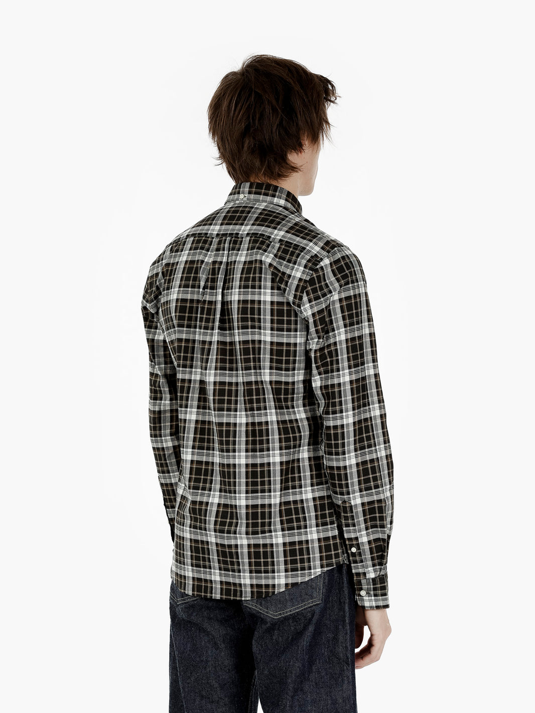 Mosswood tailored checked shirt olive