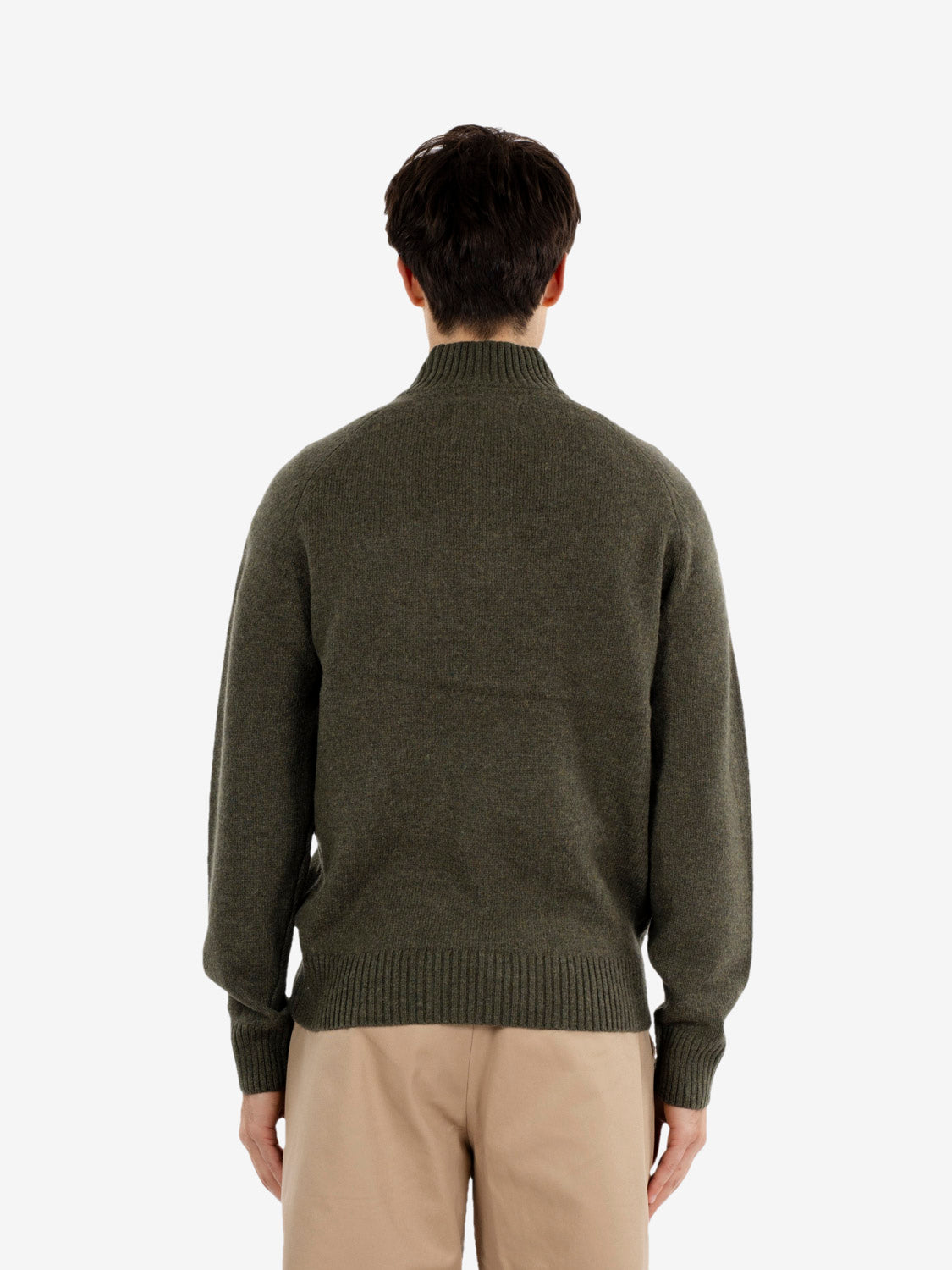 Maglione a mezza zip Newtown verde oliva medio