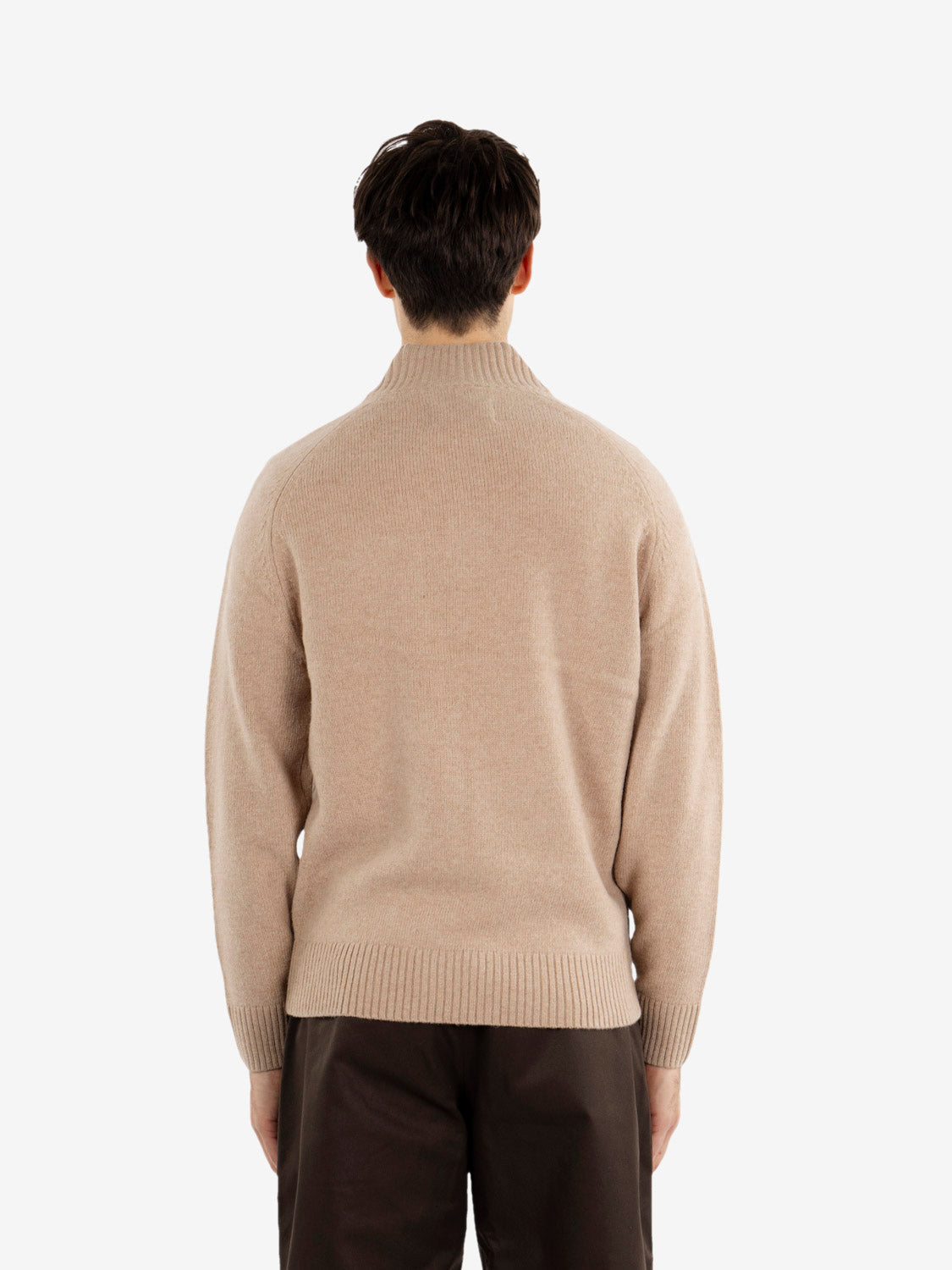 Maglione a mezzo zip Newtown, color pietra slavato