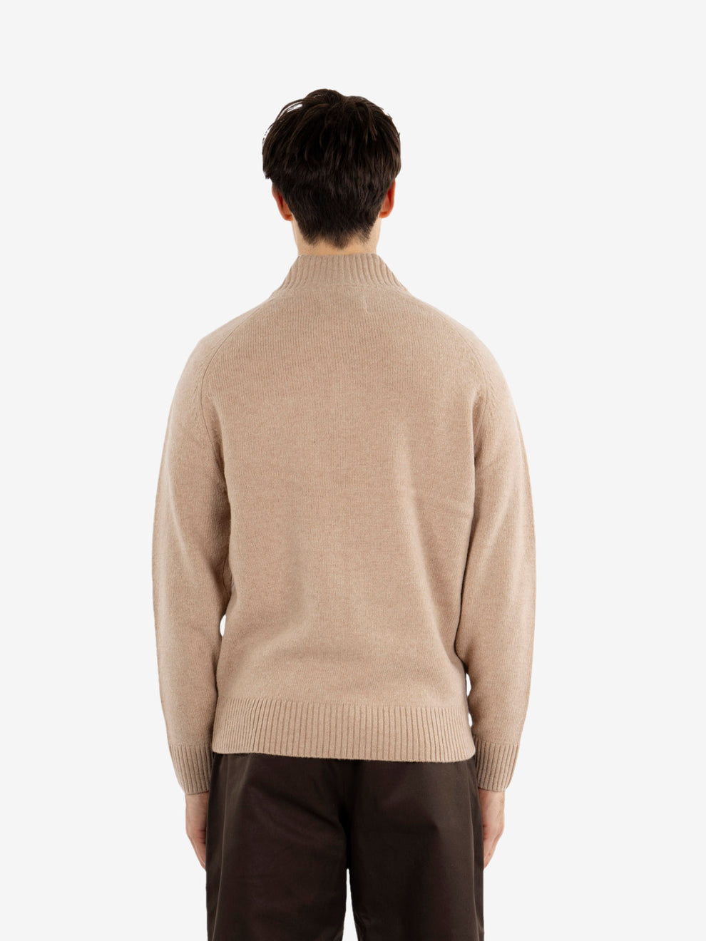 Maglione a mezzo zip Newtown, color pietra slavato