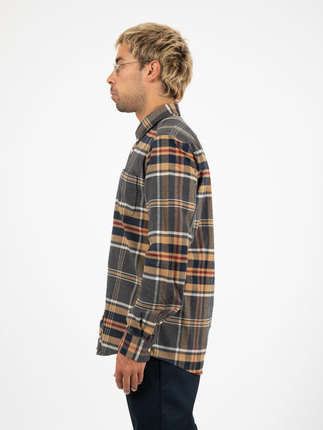 Ronan Tailored Check Shirt grey
